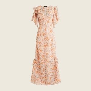 Jcrew ruffle sleeve maxi dress